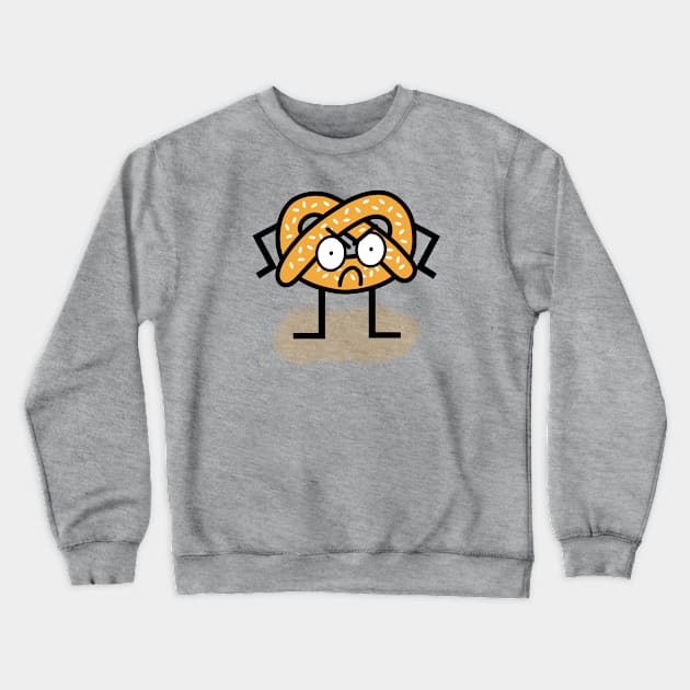 Disgruntled Pretzel Crewneck Sweatshirt by MidniteSnackTees